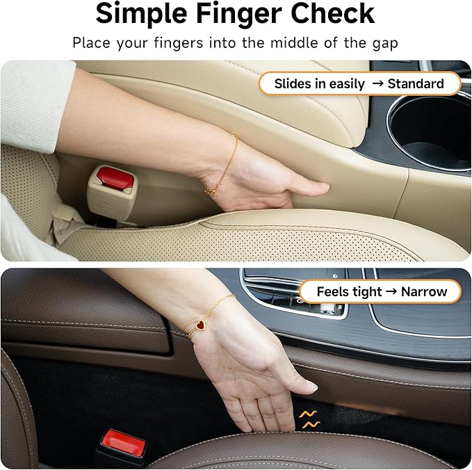 Givifive Car Seat Gap Filler Set of 2, 3IN1 Seat Side Gap Filler Plug with Storage Slot & Hook Function, Soft Foam Universal Fit Car SUV Truck Fill Gap Between Seats Console Organizer（Narrow Gray）