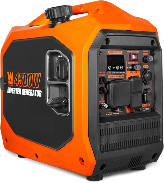 WEN 4500-Watt Inverter Generator, RV-Ready, Quiet, Portable, Gasoline powered and Lightweight with Fuel Shut Off (56432i)