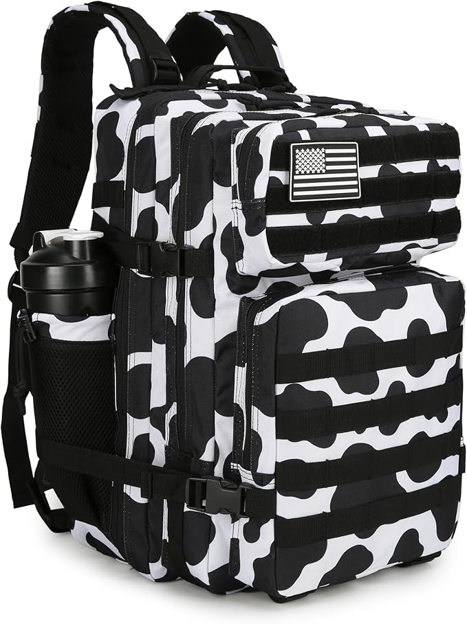 Lovelinks21 45L Tactical Assault Backpack 3 day assault pack with Molle Waterproof backpack Rucksack for Tactical Backpacks (Cow color)