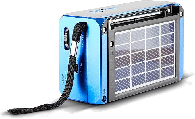 QFX R-37-BL 6-Band (AM, FM, SW1 - SW4) Bluetooth LED Flashlight Solar Radio (2021 Model)