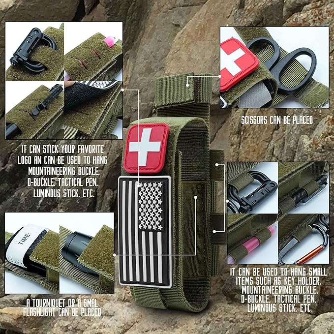 Upgrade 1000D Laser Cut Molle Tourniquet Holder, Heavy Duty Tactical Molle Tourniquet Pouch Holder