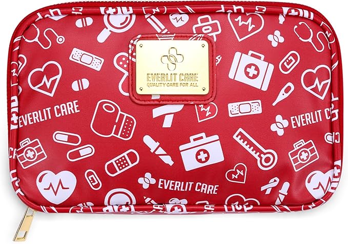 EVERLIT CARE Car First Aid Kit with Emergency Supplies Survival Gear Including Window Breaker Disposable Urine Bag Mountable Survival Kit for Family Travel in Car (RedMed)