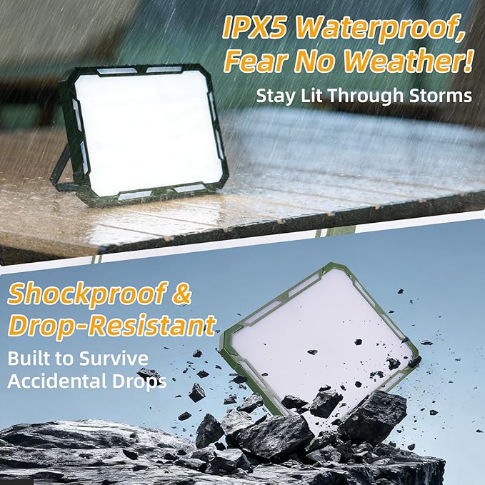 Camping Lantern Rechargeable Camping Lights 60W,3000LM, 6 Modes, Waterproof Camping Essentials with 5 Magnetic Bases, for Emergency, Power Outages, Tent, Hiking, Car Repair, Fishing