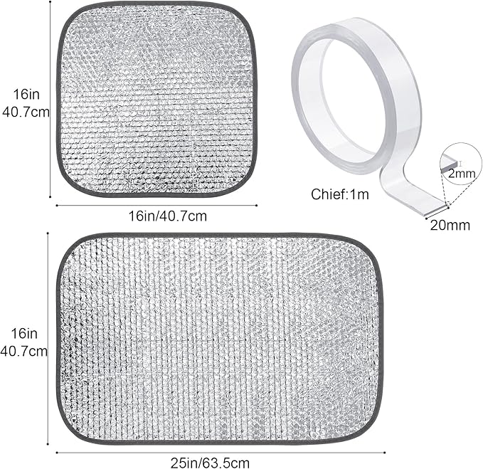 Frienda Window Double Reflective Insulation for Winter Insulation Roll 47.2inch*10ft Aluminum Foil Bubble Rv Window Shade Door Cover Blackout for Garage Roof Travel Camper Skylight Shade