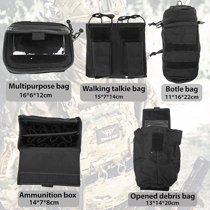 YAKEDA Tactical Battle Belt Duty Belt Law Enforcement Utility Belt Police Belt Set 5 PCS
