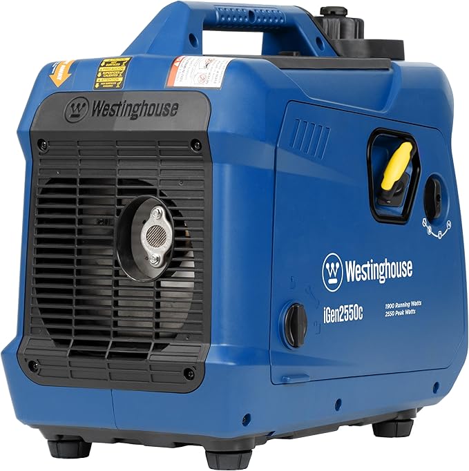 Westinghouse 2550 Peak Watt Super Quiet & Lightweight Portable Inverter Generator, RV Ready 30A Outlet, Gas Powered, CO Sensor, Parallel Capable, Long Run Time,Blue