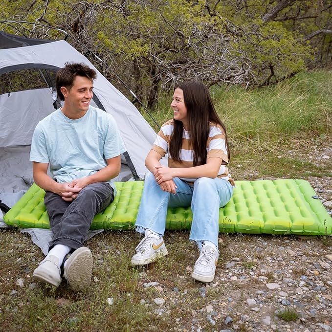 ATEPA ThermAir Backpacking Inflatable Sleeping Pad, 6 R-Value Insulated Ultralight Portable Camping Pad Sleeping Mat with 7 Layers & Storage Bag for Camping Backpacking Tent, Wide Long Size (72"x25")