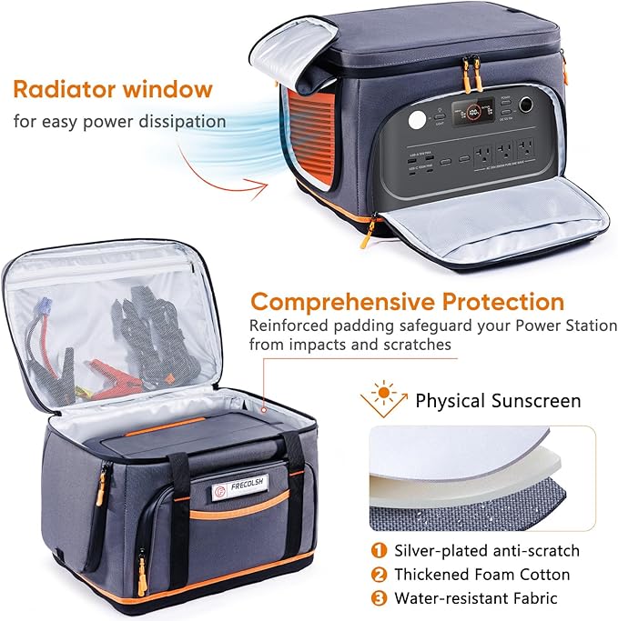 Travel Carrying Case Compatible with Jackery 1000Plus, 1500,1500Pro, 2000 Pro Portable Power Station Storage Case with Molded Hard Bottom,Side Ventilation for Jackery Accessories Solar Generator