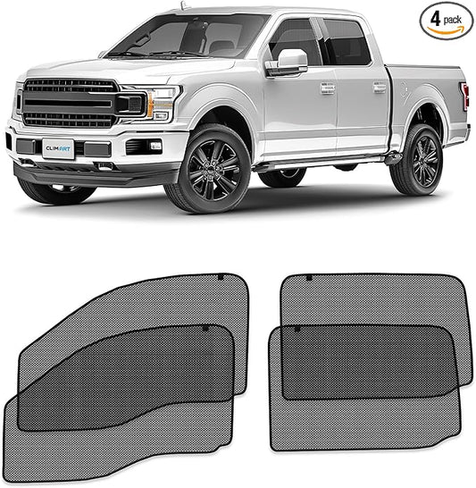 CLIM ART Magnetic Car Window Shades for Ford F150 2015-2020 SuperCrew – Custom-Fit Sun Blocker Curtains, Side Window Covers, Essential Car Accessories for Camping, Baby, and Privacy Protection- MS0252