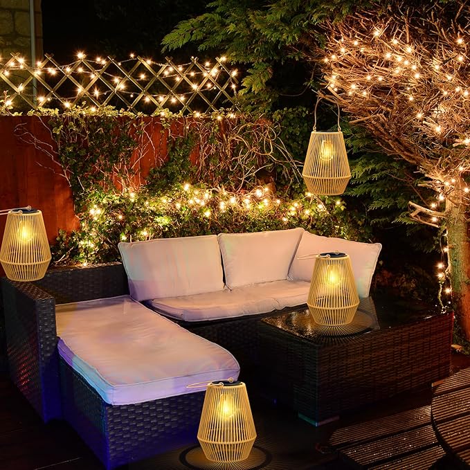 Solar Lanterns, KagoLing Solar Lanterns Outdoor Waterproof Gifts for Women Hanging Lights Outdoor Christmas Lamp Lights Decoration for Outside Garden,Yard,Patio,Porch,Trees,Lawn,Pathway Decor, 2 Pack