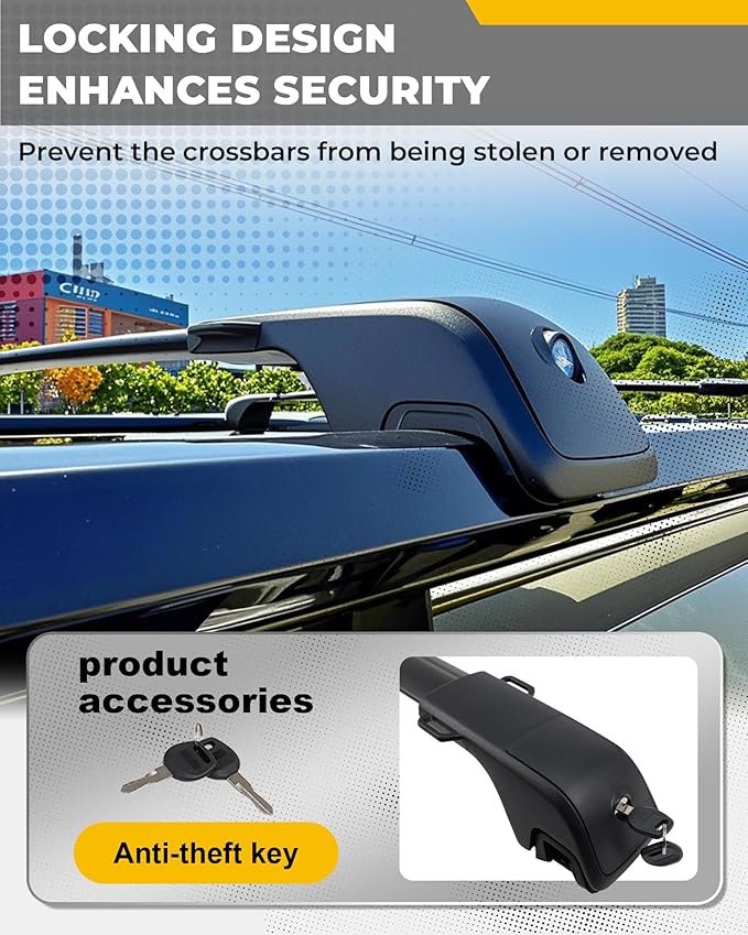 330LBS Lockable Cross Bars Roof Rack Fit for 2025 2026 Toyota 4Runner Aluminum Crossbars Cargo Bar Luggage Baggage Carrier Rooftop Accessories, for Storage Bag Kayak Snowboard Canoe Bike
