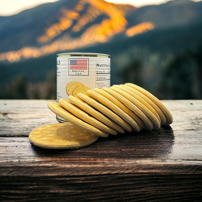 Future Essentials Pilot Bread Survival Crackers – Emergency Food Supply – 30-Year Shelf Life – Ready to Eat Hardtack Biscuits – #2.5 Can, Made in USA, 12 Crackers per Can, Pack of 1