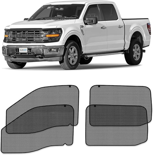 CLIM ART Magnetic Car Window Shades for Ford F150 2021-2026 SuperCrew –Custom-Fit Sun Blocker Curtains, Side Window Covers, Essential Car Accessories for Camping, Baby, and Privacy Protection - MS0253