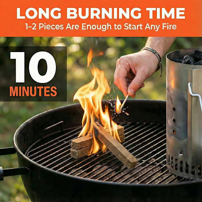 Natural Fire Starter for Fireplaces: Quick Start Fire Starters Sticks for Campfires Grills Outdoor BBQ Firepit Wood Stove - Odorless Charcoal Firestarter Cubes 75 Count