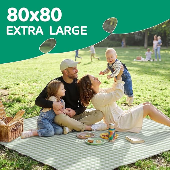Waterproof Picnic Blanket Beach Outdoor Camping Mat Extra Large Foldable Cute Big Travel Essential Accessories Gift Park Patio Lawn Garden Grass Ground Play Music Festival Concert Must Have