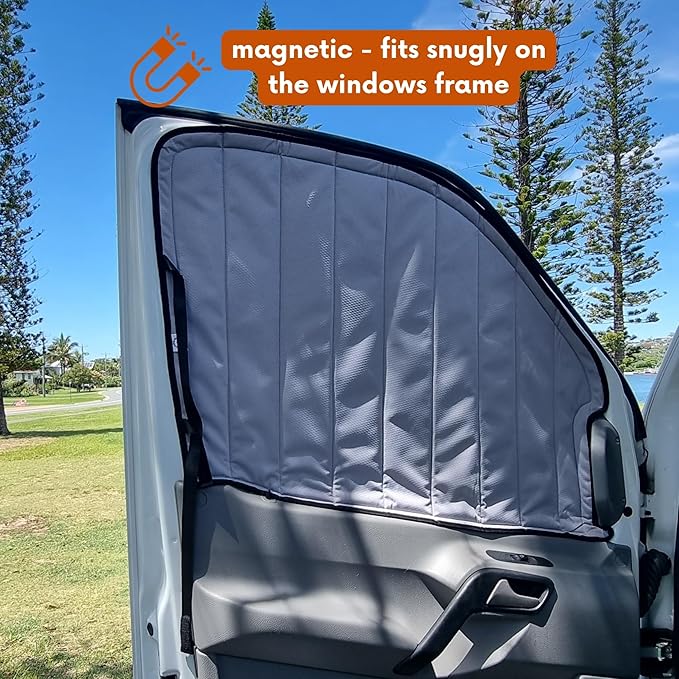 Living in a Bubble Insulated Blackout Mid Left Side Window Cover for Mercedes Sprinter Van Year 2007-2026 144" Length MWB, NCV3 & VS30 (Bare Metal Frame)