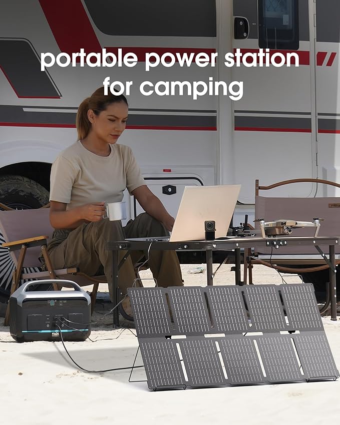 Daran portable station 600W(peak 1200W)with 100w solar panel,576Wh Small Lightweight Portable generator,100w usb-c pd output,1hr fast charging,1 AC Outlet,power bank for camping,spring outdoor use
