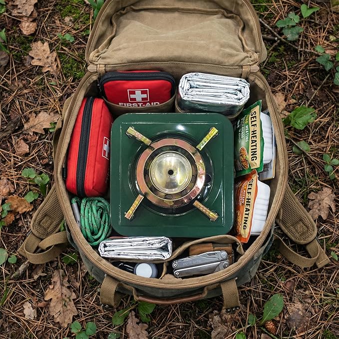 Portable Kerosene Stove 8-Wicks,Camping Picnic Burner Furnace,Backpacking Oil Stoves Cooker Cookware,for Outdoor Cooking Emergency Heating Hiking Picnic Survival Gear (Square)