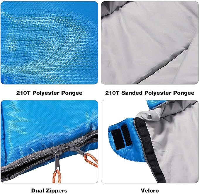 REDCAMP Kids Mummy Sleeping Bag for Camping, 3 Season Cold Weather Sleeping Bag Fit Boys,Girls & Teens, Blue/Rose Red
