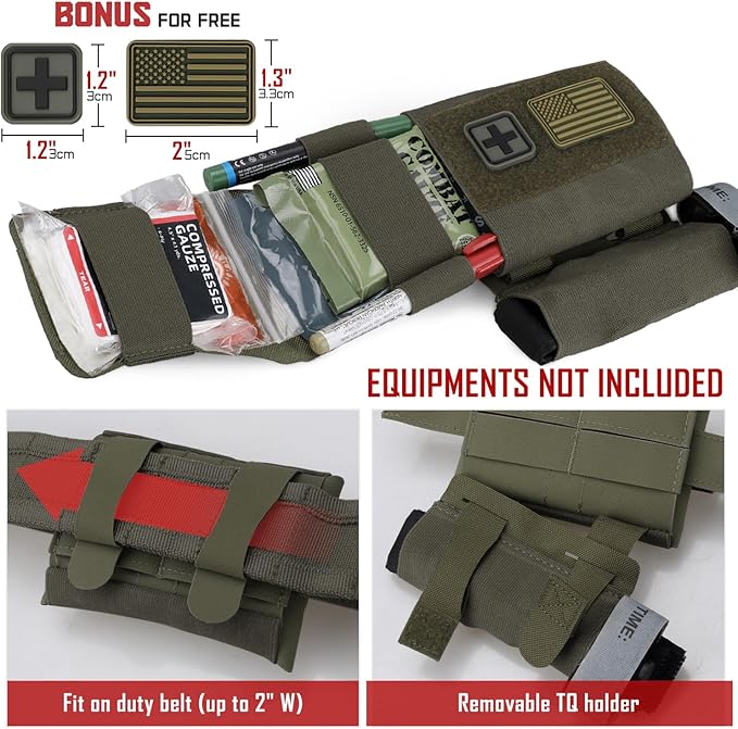 LIVANS Molle IFAK Micro Trauma Pouch, Tactical First Aid Belt IFAK Bag Medical EMT Emergency Survival Med Pouch Small EDC Portable Pack with Tourniquet Hammock for Duty Belt Vest Hunting