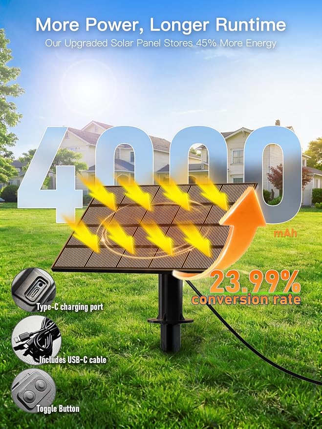 30FT Solar String Lights Outdoor Waterproof, 10+1 LED Solar Powered Lights with Remote Control, 3 Light Modes & Dimmable, USB-C Charging for Patio, Backyard, Garden, Camping