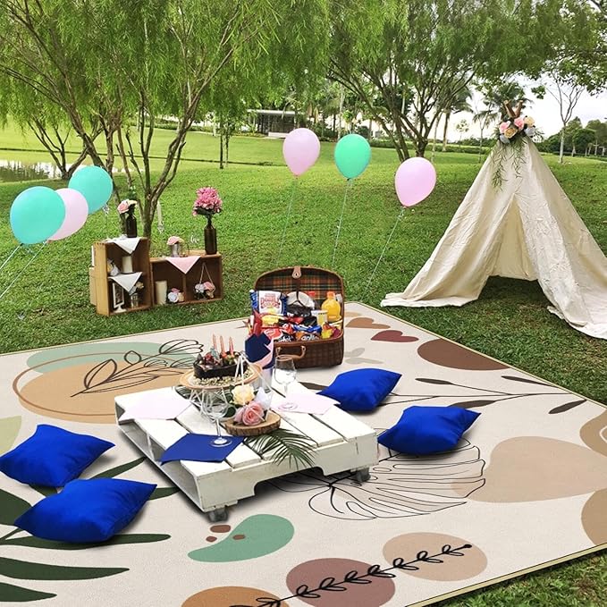 Supfitness Extra Large Picnic Blankets Waterproof Foldable (80 "x 80") Beach Blanket Waterproof Sandproof,3-Layer Thicking Mat Outdoor Packable Camping Blanket