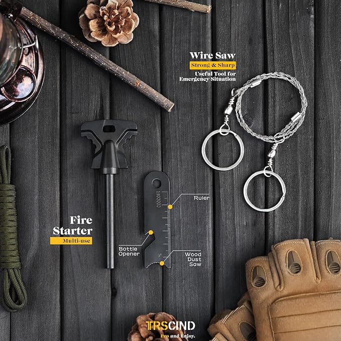 Gifts for Men Dad Husband - Fathers Day, Anniversary Birthday Gifts Idea for Him Boyfriend Man- Survival Kit 14 in 1, Survival Gear and Equipment, Fishing Hunting Camping Accessories, Cool Gadgets