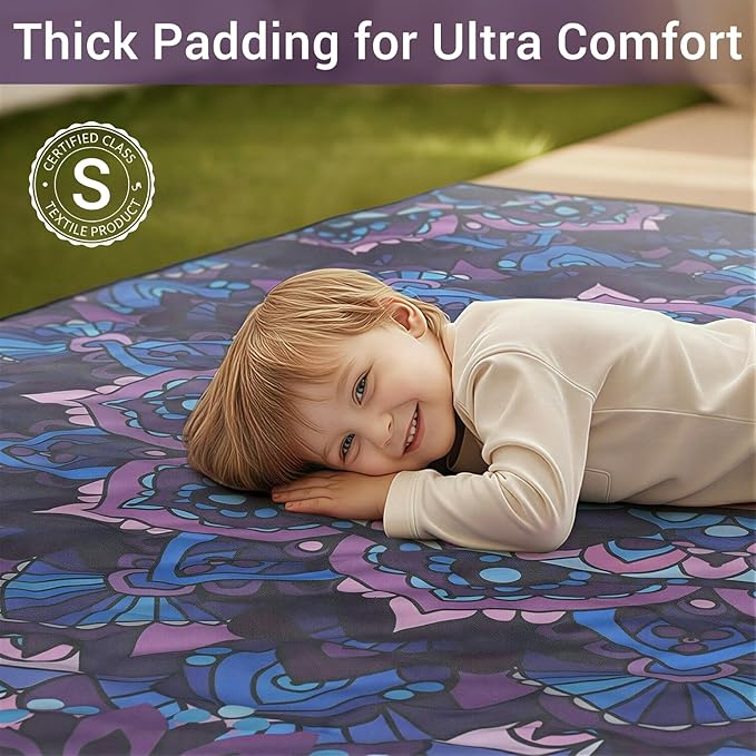 80x80" Picnic Blankets Waterproof Beach Blanket Outdoor Sandproof Foldable Park Lawn Grass Concert Mat Portable Tent Rugs Camper Inside Outside Camping Gifts Accessories Road Trip Necessities