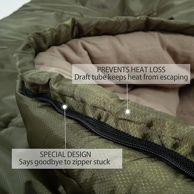 HiZYNICE Cold Weather Sleeping Bag 100% Cotton Flannel XXL for Adults Big and Tall,Free Compression Sack