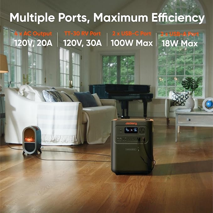 Jackery HomePower 3600 Plus Portable Power Station with Extra Battery, 3600W AC Output, 7168Wh LFP Solar Generator, Expandable up to 21kWh, Essential Home Backup for Home Use, Emergencies