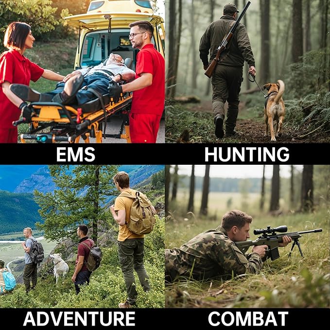 Trauma First Aid Kit, Compact Tactical IFAK Emergency Survival Kits Hemostatic Combat Wound Care Molle Pouch with Israeli Bandage, Chest Seal, Splint for Military, Black
