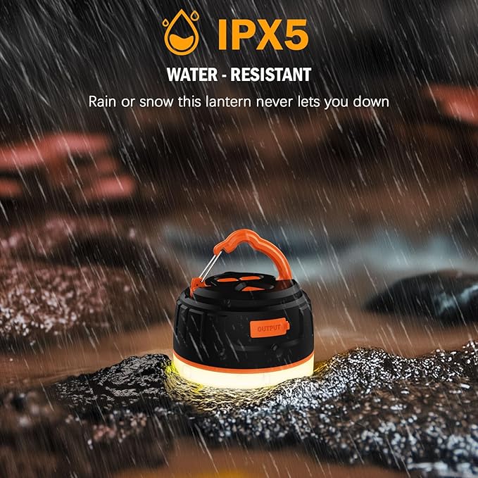 Yonktoo Rechargeable LED Camping Lantern 1000LM, 300H Runtime, 6400mAh, IPX5 Waterproof Tent Light for Camping, Hiking, Power Outages, Home, Emergency Use - Wireless Remote Edition,Orange