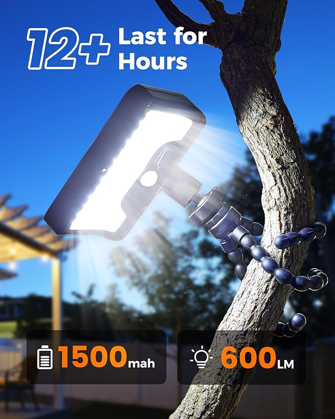 Clip On Solar Lights Outdoor, Motion Sensor Outdoor Lights, 92 LEDs 600LM Solar Fence Lights Outdoor Waterproof,Security Lights for Fence, Deck, Gutter (1, Black Octopus -3000K/5000K/6000K)