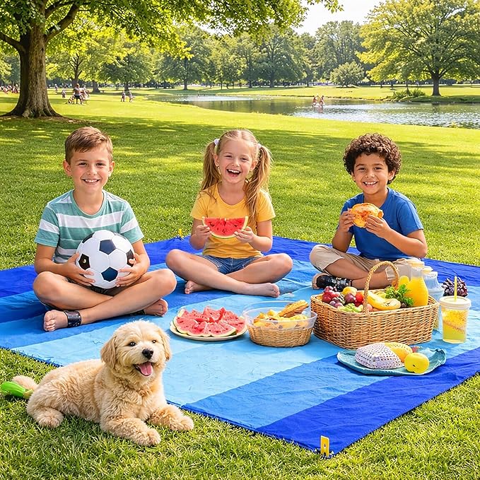 Beach Blanket Sandproof Waterproof 79" x 83", Extra Large Beach Mat, Sand Free Quick Drying Camping Blanket, Lightweight Foldable Beach Essentials for Outdoor, Picnic & Travel