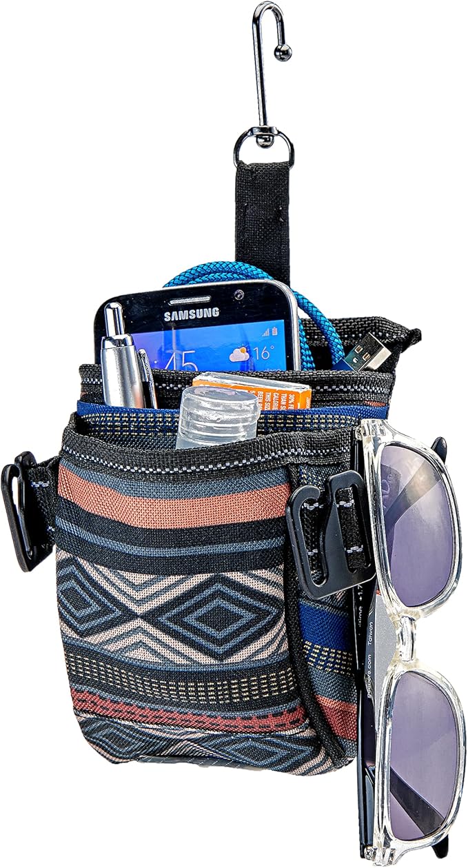 High Road DriverPockets Car Phone Holder Air Vent Pouch and Front Seat Organizer with 3 Pockets, Hanging Hooks and Charging Port (Southwest)