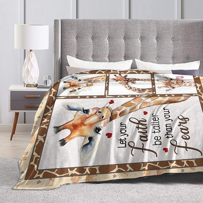 Giraffe Blanket Soft Cozy Cute Giraffe Throw Blanket Warm Giraffe Flannel Fleece Plush Blanket Bedding Stuff Animal Decor Blanket Gifts for Lover Kids Girls Boys Women Adults 50"x60"