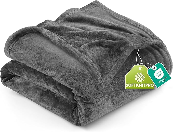Utopia Bedding Fleece Blanket Twin Size Grey (60x80 Inches) Ultra Soft Warm Lightweight Microfiber Breathable Anti-Static Cozy Winter Bed Blanket, All-Season Home Decor Gift for Men & Women