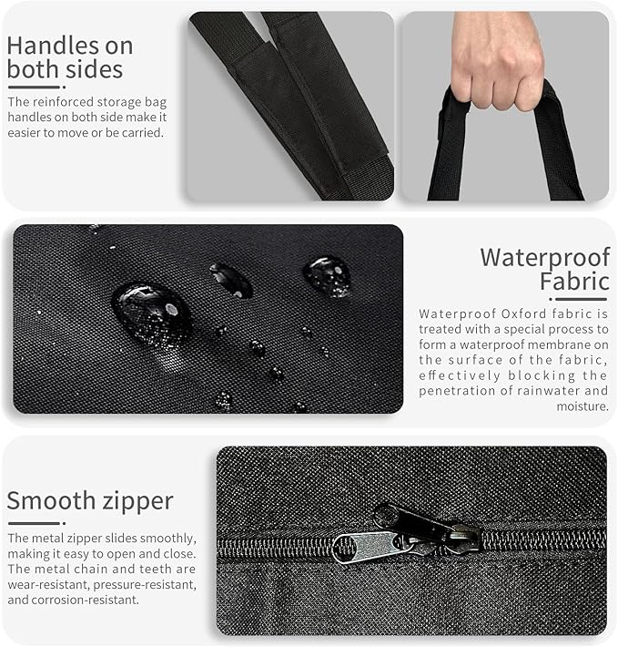 Hammock Storage Bag Heavy Duty Waterproof, 63”x10.2”x10.2” Portable Hammock Cover with Zippers, Hammock Chair Stand Carrying Bag, Black