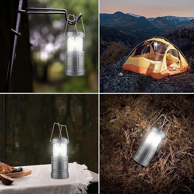 LED Camping Lantern ,Battery Powered Hanging Emergency Lantern for Camping Power Outages,4-Pack