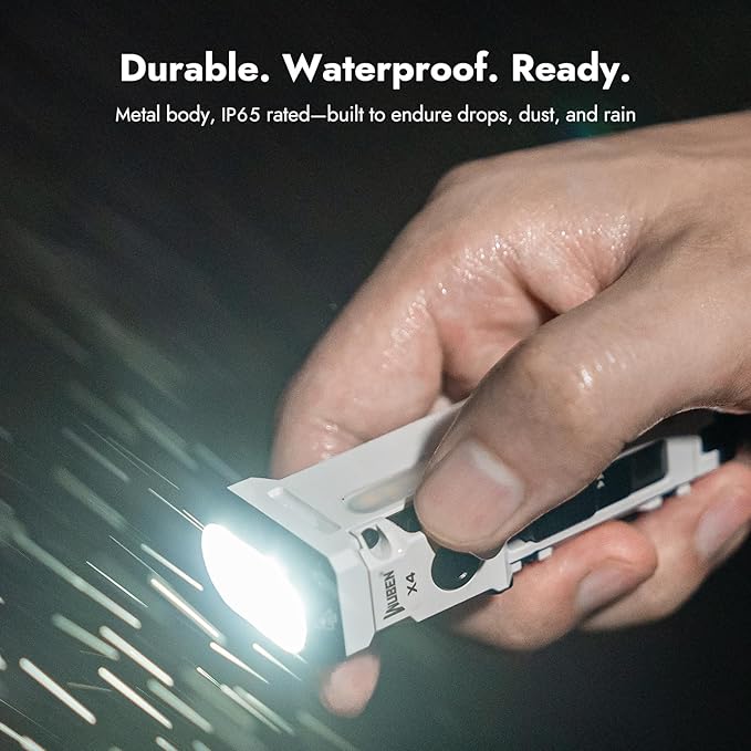WUBEN X4 EDC Compact Flashlight with RGB Light, 1500 Lumens Mini Flashlight with Tactical Switch and Magnetic, IP65 Portable Pocket Clip USB C Flash Light for Camping, Checking, Emergencies