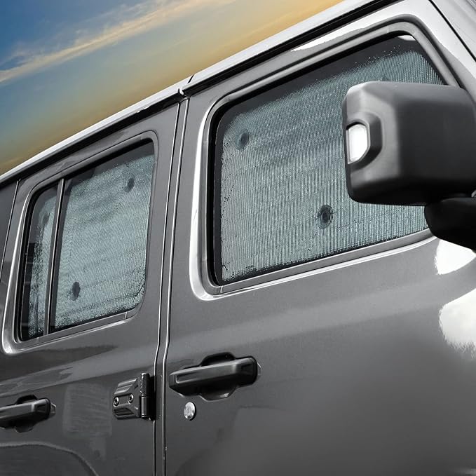 Windshield Sunshade Sun Shade Heat Shield Window Sun Visor Mat for Jeep Wrangler JL 2 Door 2018-2024,6PCS