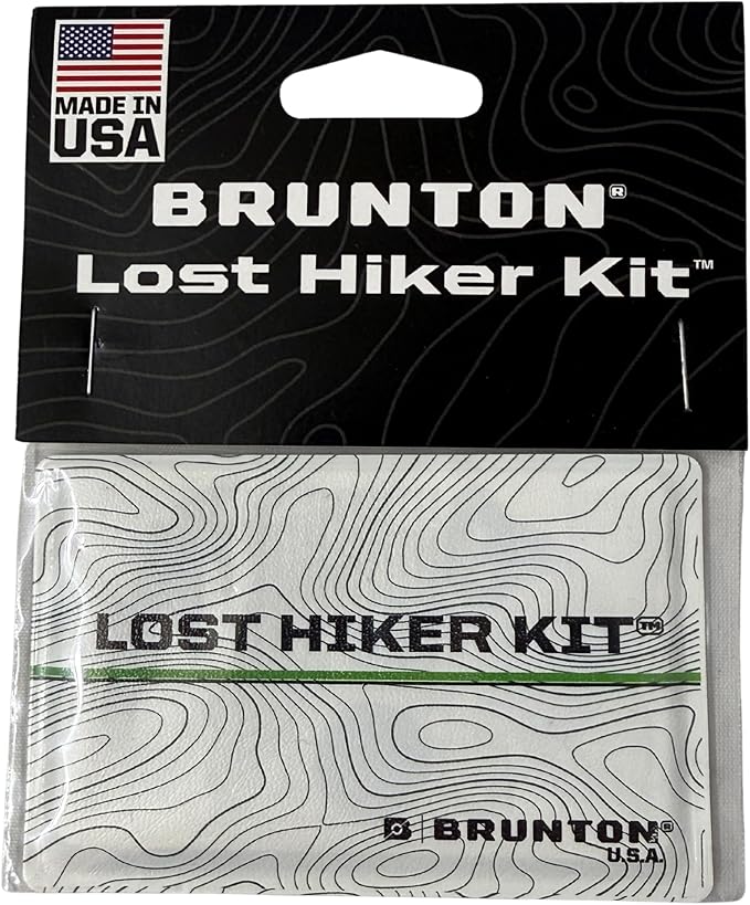 Brunton Lost Hiker Kit, Credit-Card-Size 4-in-1 Survival Tool — Disc Compass, Fresnel Magnifier, Signal Mirror & Emergency Info Card for Hiking, Backpacking, Camping & EDC