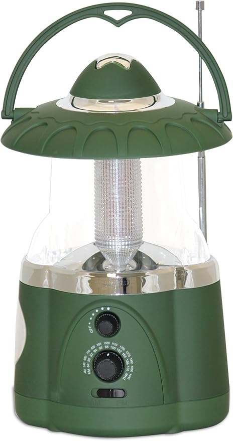 NORTHPOINT 190485 12-LED Lantern with 4-LED Flashlight & AM/FM Radio (Green)