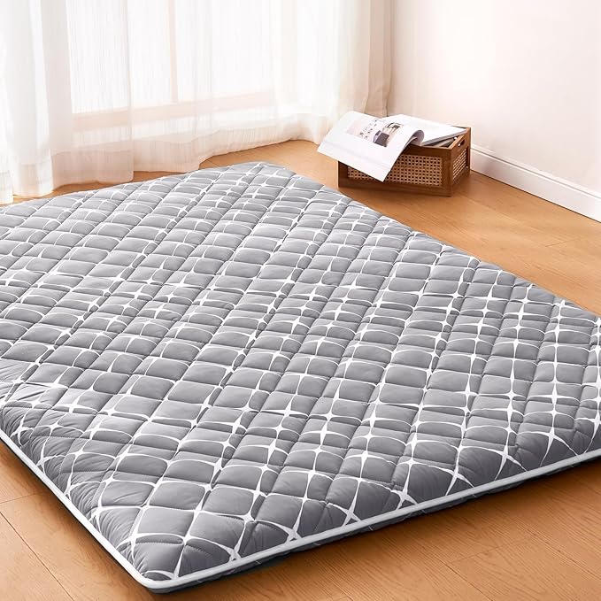 Premium Foam Japanese Floor Mattress,100% High Density Comfortable Foam, Thicken Tatami Mat Sleeping Pad,Foldable & Portable Kids Adults Sleeping Mats for Guest Room, Dormitory,Full (80" X 54")