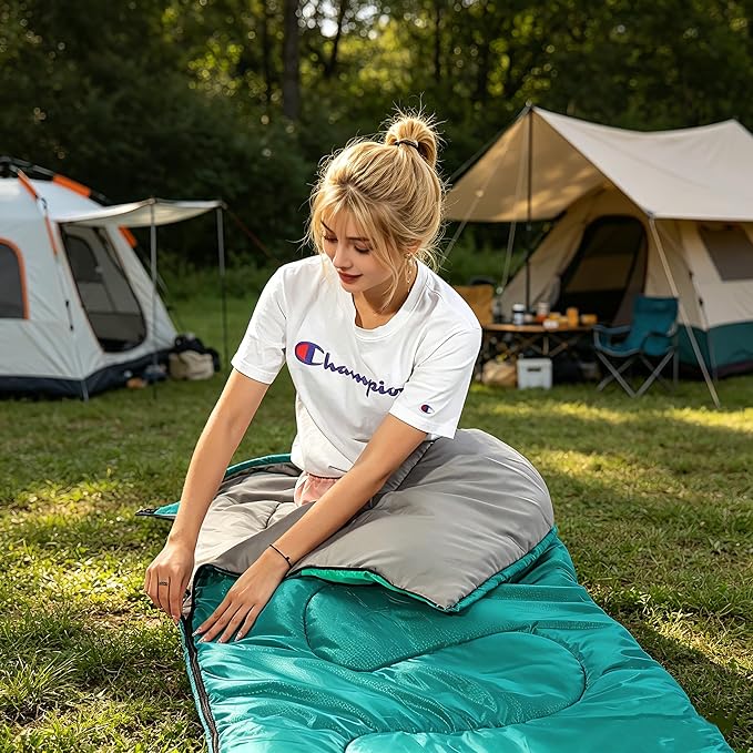 SWTMERRY Sleeping Bag 3 Seasons (Summer, Spring, Fall) Warm & Cool Weather - Lightweight,Waterproof Indoor & Outdoor Use for Kids, Teens & Adults for Hiking and Camping