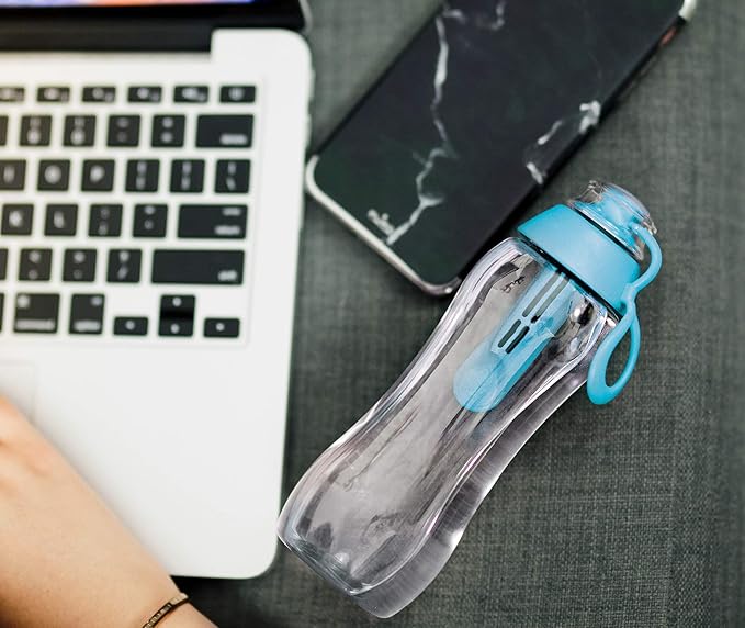Dafi Sport Water Bottle with Filter Blue 0.3L – BPA-Free Reusable Bottle with Activated Carbon Filter – Removes Chlorine Taste & Odor – Perfect for Active Lifestyle Travel Gym Work – Made in Europe