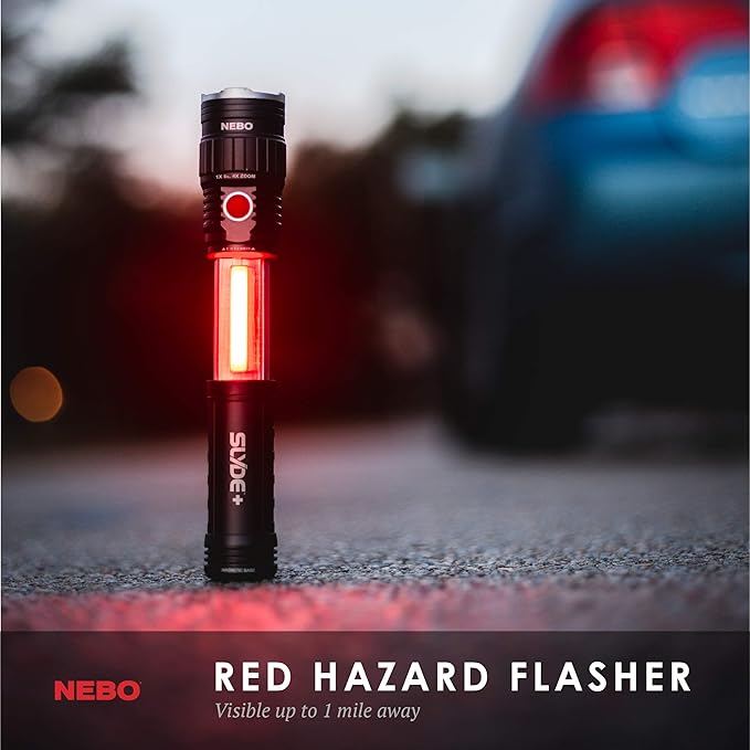 NEBO 300-Lumen LED Worklight Flashlight: Slyde+ Has a Strong Magnetic Base; Use as a Standard Flashlight or Slide to Open and Reveal the Best Work Light - Nebo 6525