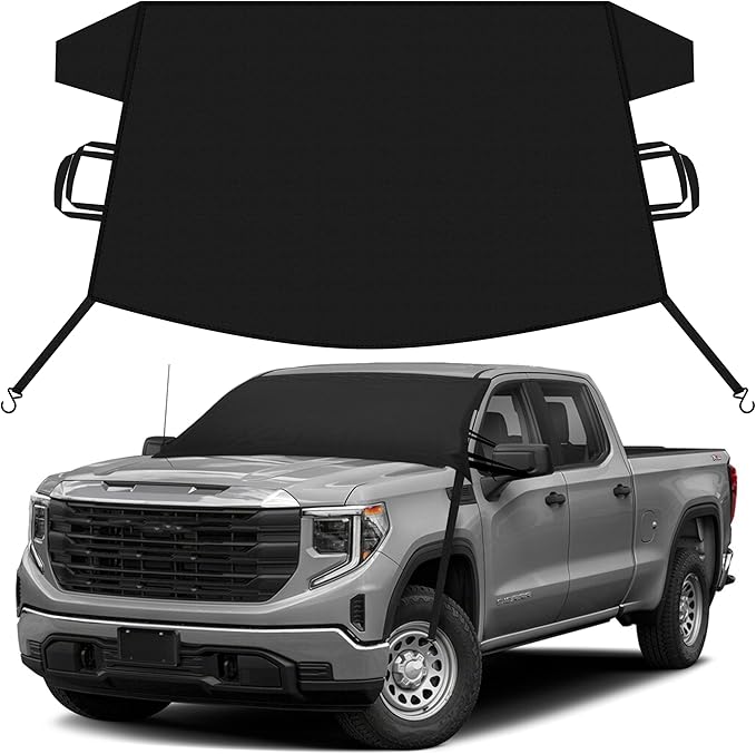 EcoNour Car Snow Cover Compatible for Toyota Sierra | Windshield Cover for Ice and Snow with S-Hook Straps | Heavy-Duty 600D Oxford Winter Car Cover, Waterproof & Anti-Slip