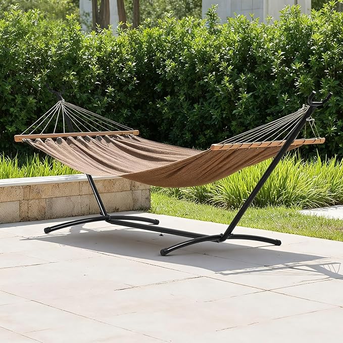 FDW Portable 9FT Hammock Stand, Heavy Duty Hammock Stand, Portable Steel Stand Only for Outdoor Patio or Indoor with Carrying Case (No Hammock)