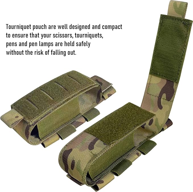 Upgrade 1000D Laser Cut Molle Tourniquet Holder, Heavy Duty Tactical Molle Tourniquet Pouch Holder